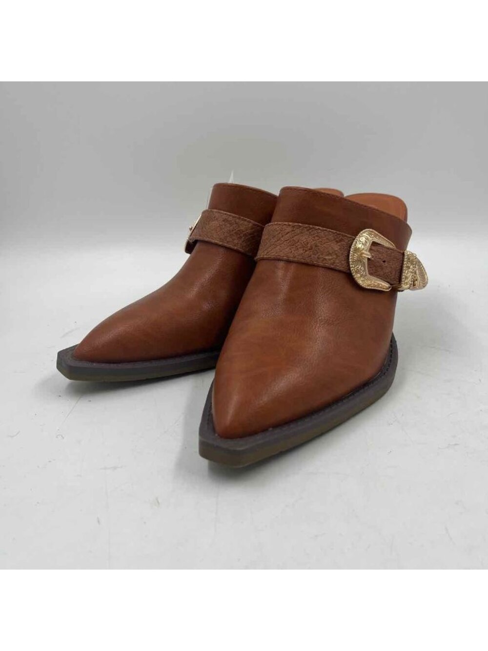 Forever Heeled Mules Women's Shoe Size 7.5 Caramel Solid Brown